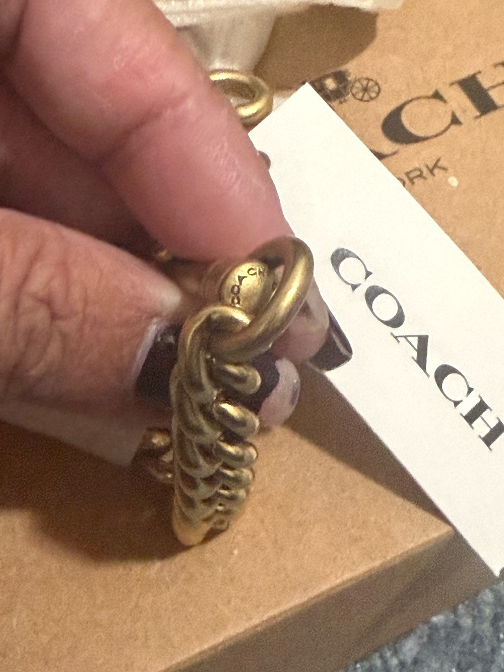 Coach Brass Gold Chain Strap 48” NWT - Picture 4 of 4